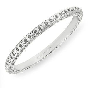 NWT Kendra Scott Maggie Bangle Bracelet in Rhodium Plated Silver Filigree